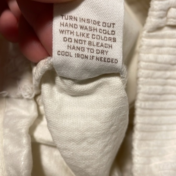 Blu Pepper Ankle Crop Corduroy Pants Women’s Size Medium Straight Leg Cream - Picture 9 of 9